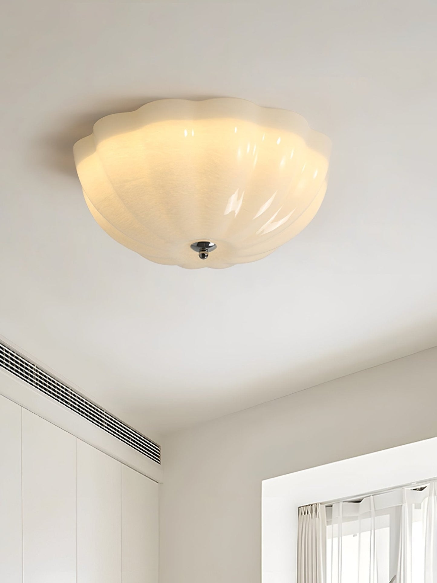 Opal Shell Ceiling Lamp | Glass & Metal | 38cm Diameter