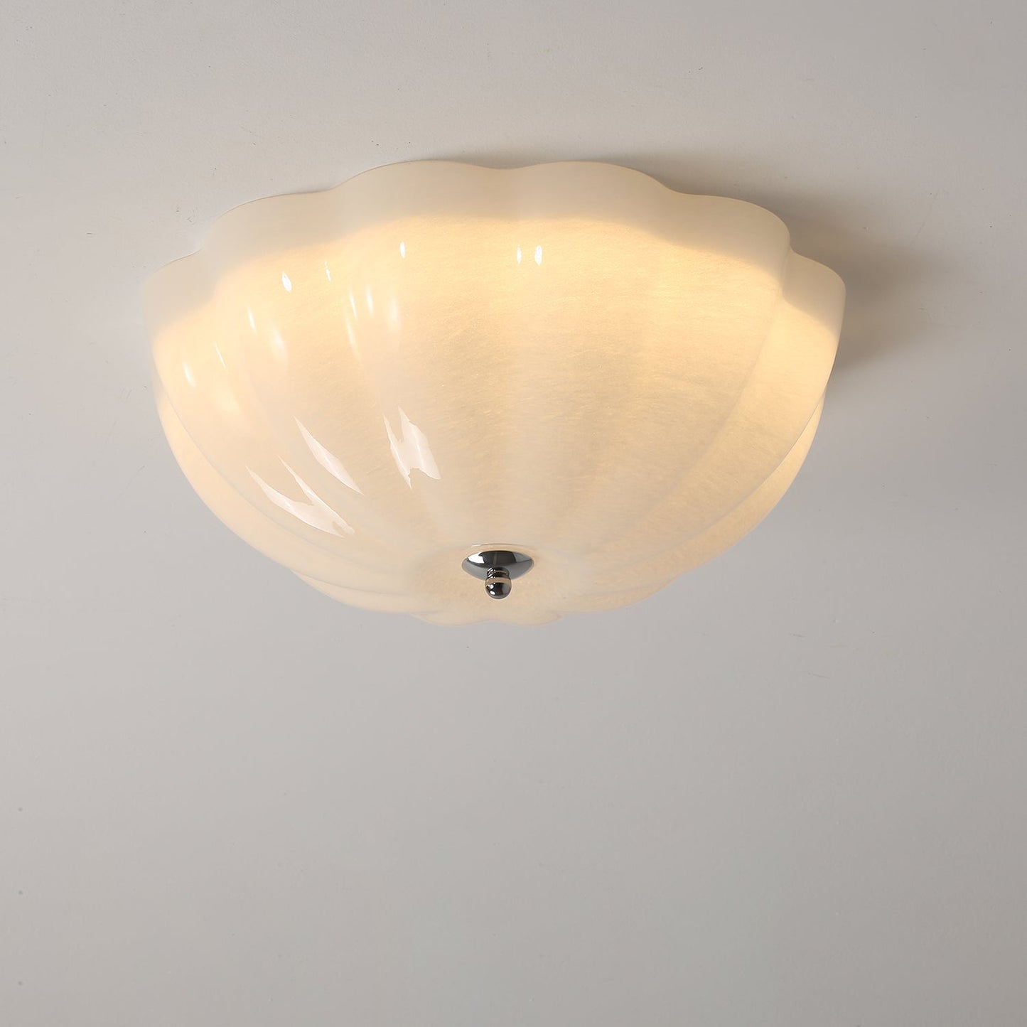 Opal Shell Ceiling Lamp | Glass & Metal | 38cm Diameter
