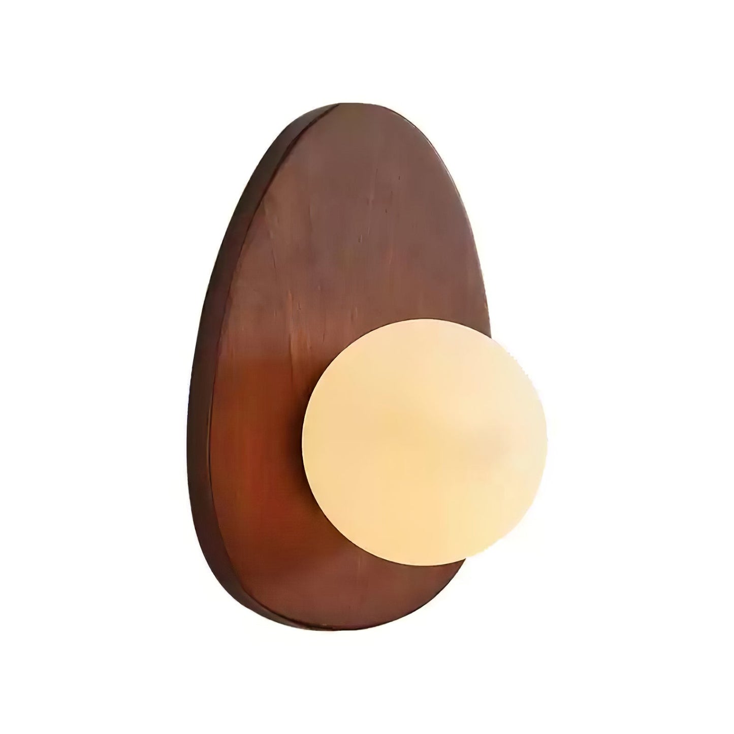 Wall Lamp | Walnut Wood & Glass | 18cm Diameter