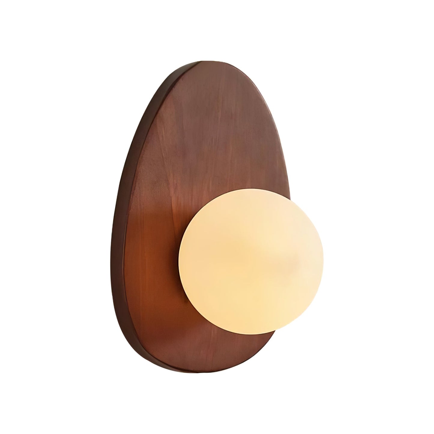 Wall Lamp | Walnut Wood & Glass | 18cm Diameter