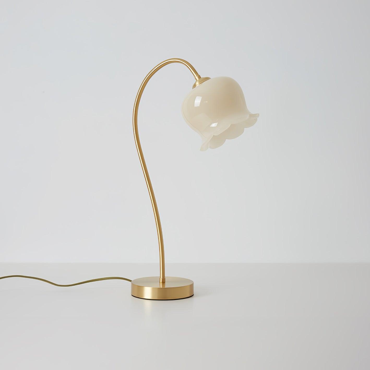 Orchids Table Lamp | Brass & Glass | White Shade