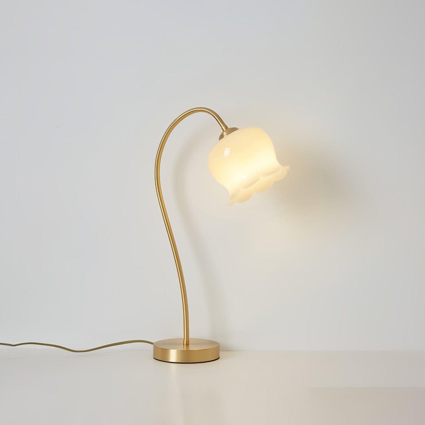 Orchids Table Lamp | Brass & Glass | White Shade