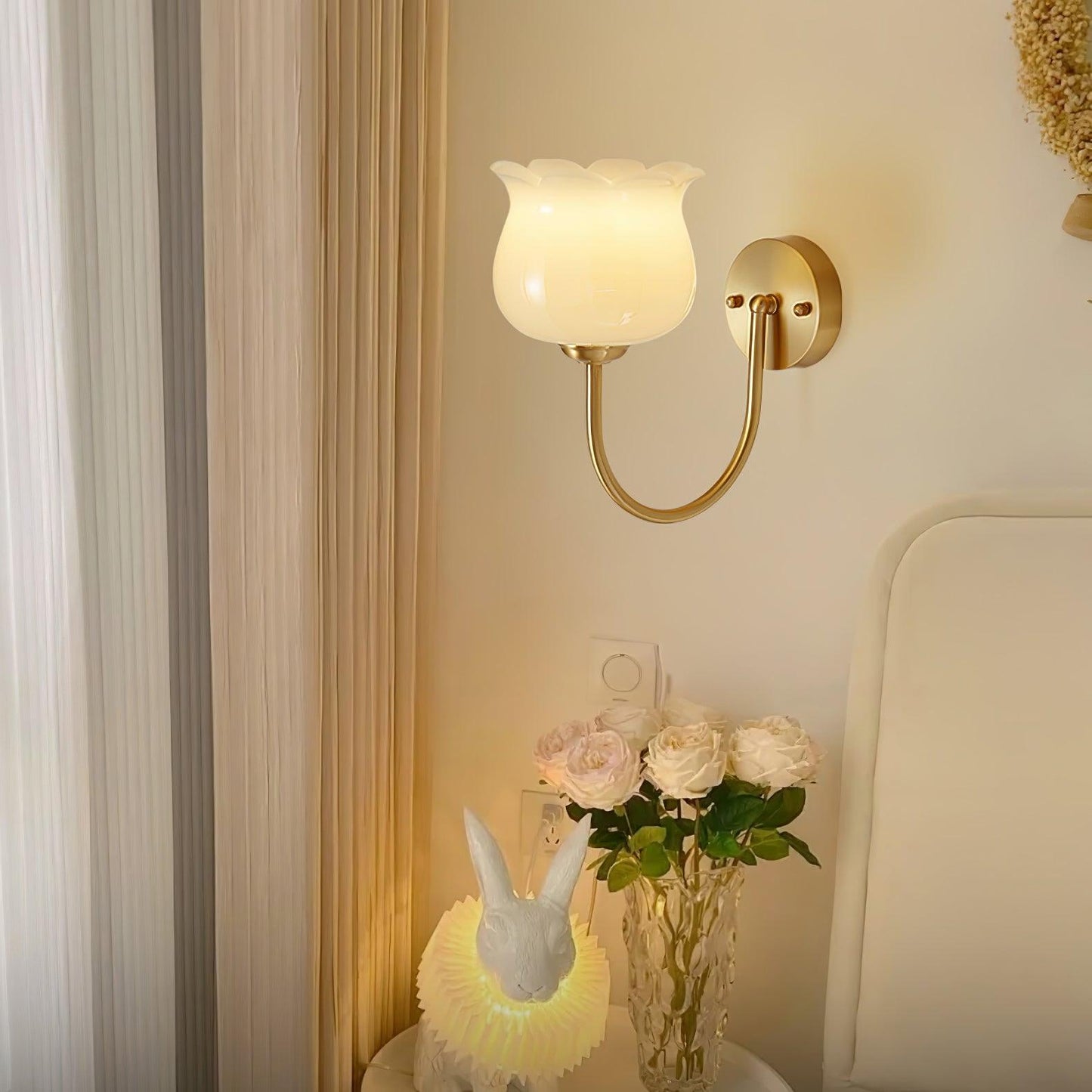 Orchids Wall Lamp | Brass & Glass | Set of 2