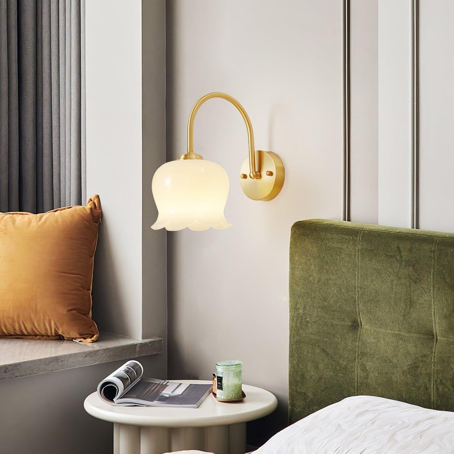 Orchids Wall Lamp | Brass & Glass | Set of 2