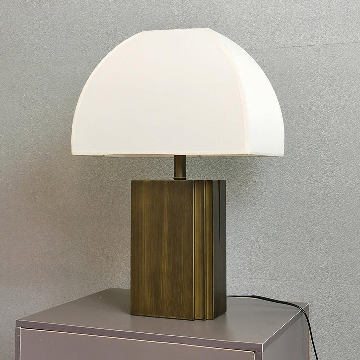 Oregon Table Lamp | Antique Gold Finish | White Lampshade