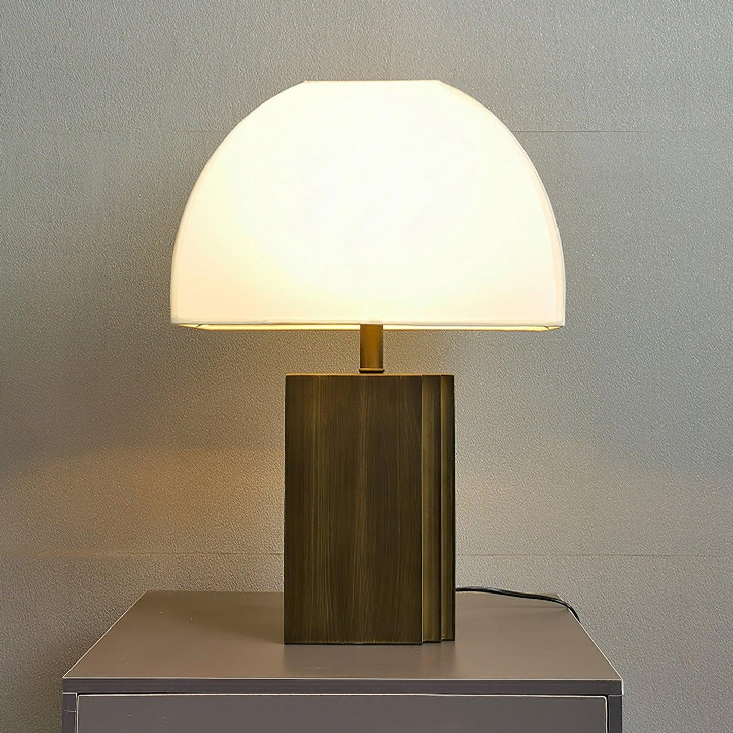 Oregon Table Lamp | Antique Gold Finish | White Lampshade