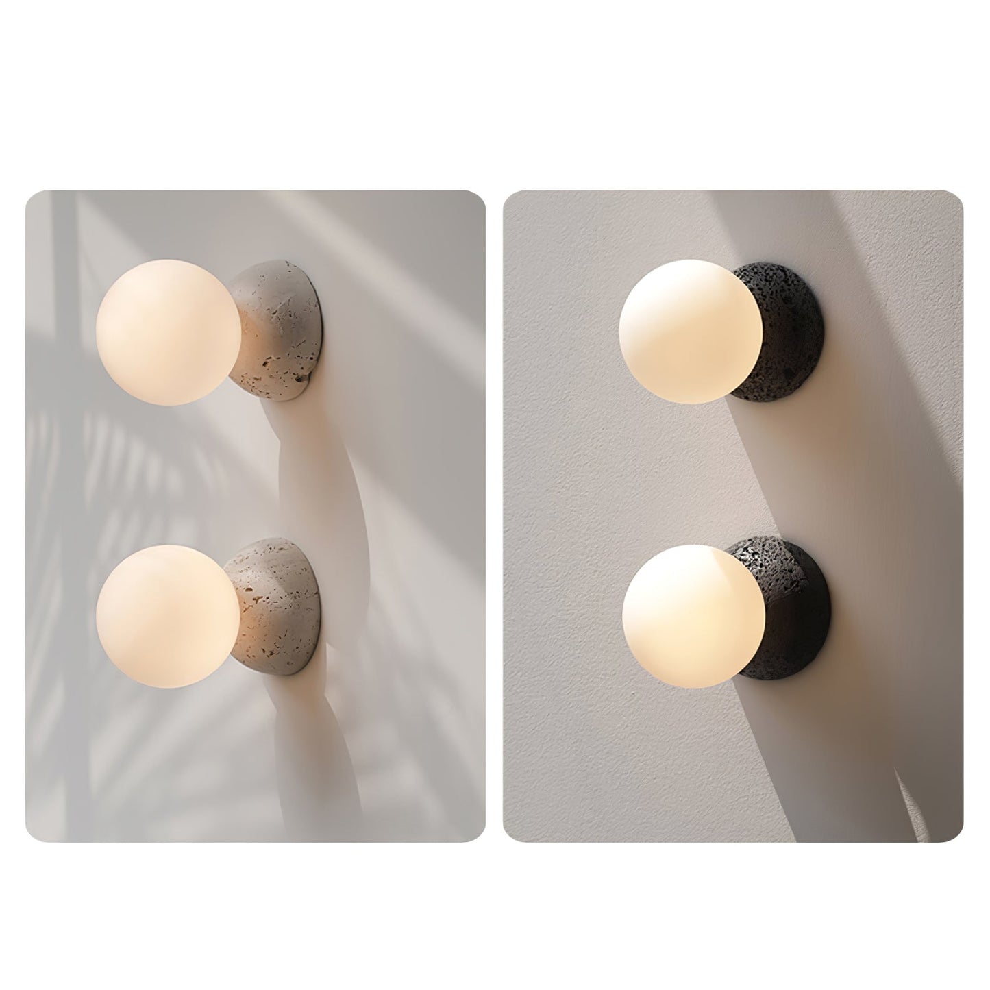 Origo Wall Lamp | Concrete & Opal Glass | Set of 2