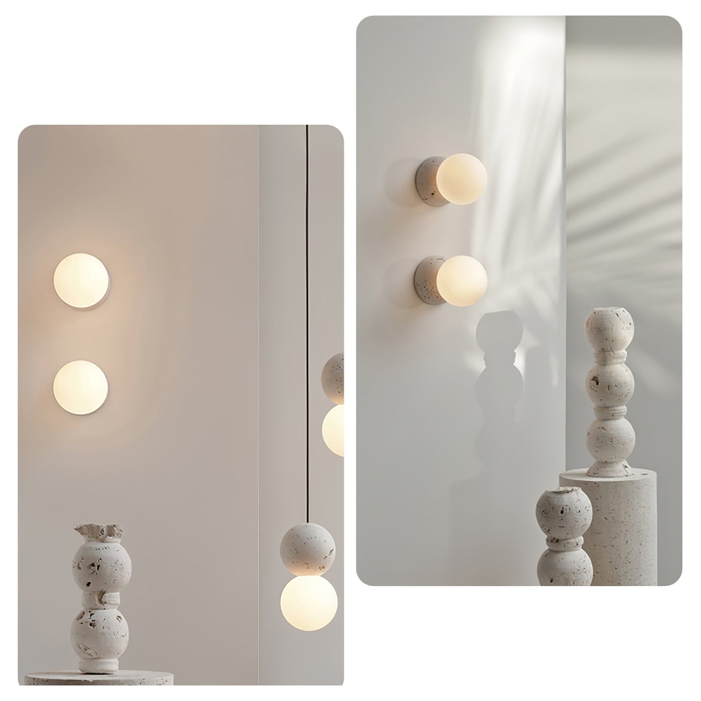 Origo Wall Lamp | Concrete & Opal Glass | Set of 2
