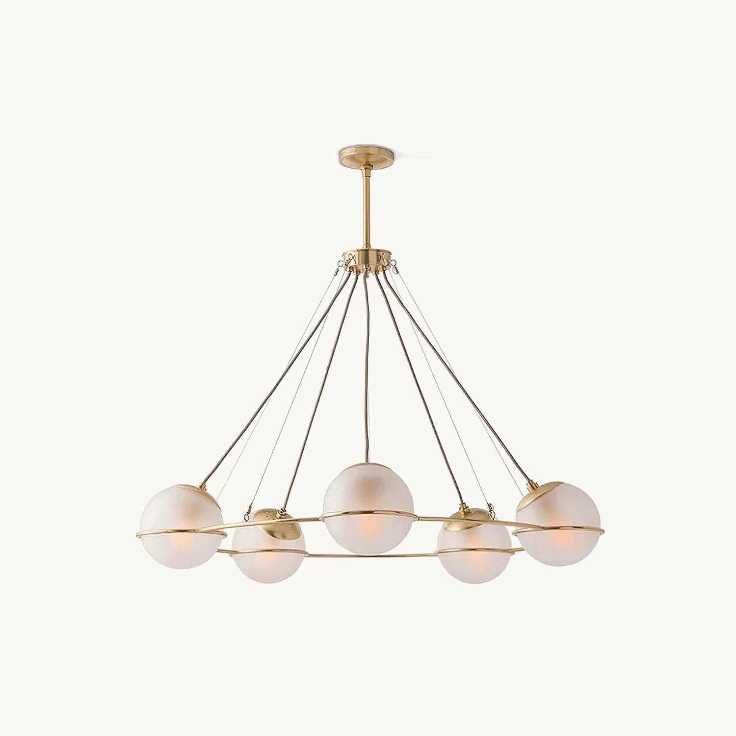 Orion Chandelier | Brass & Glass | Gold & Frosted White