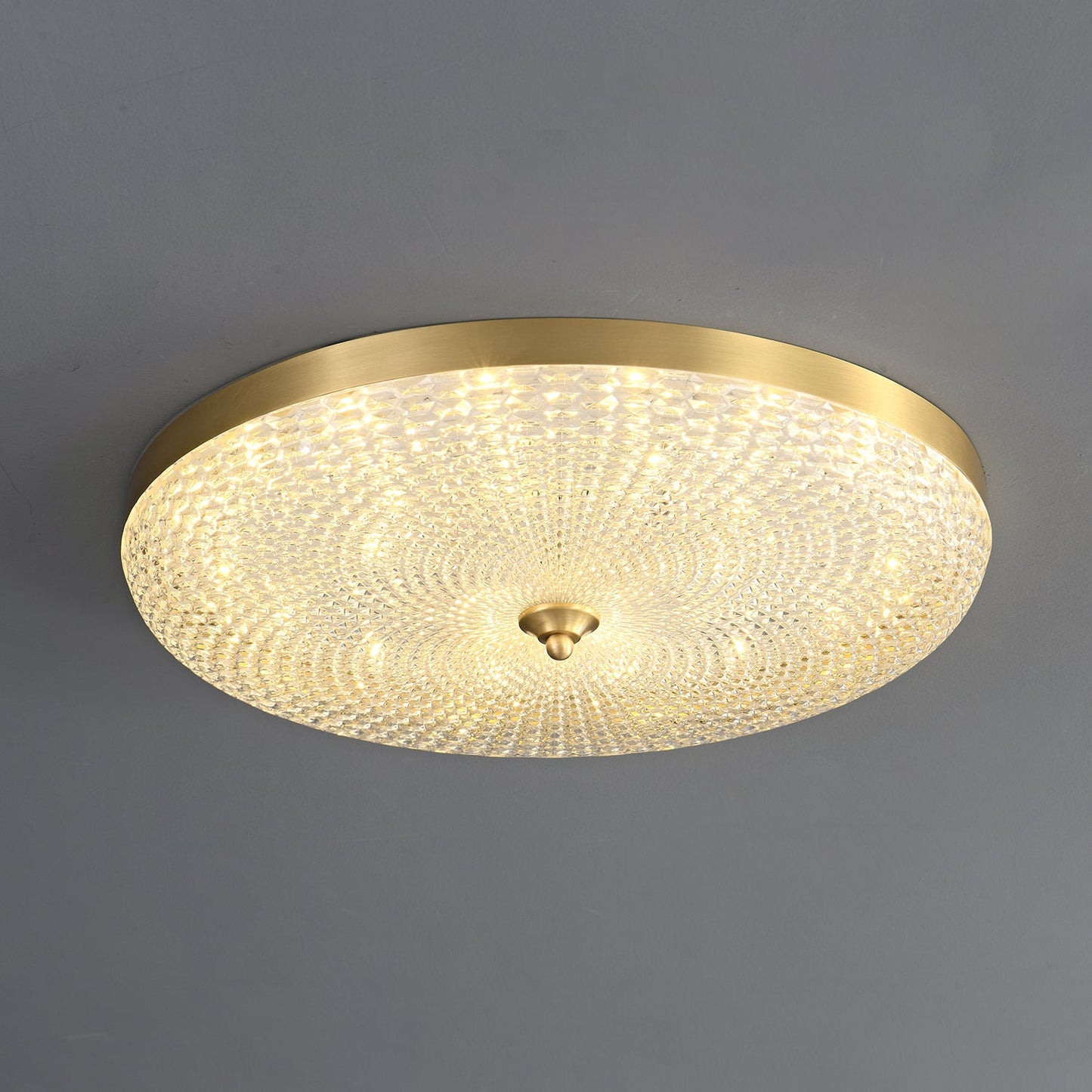 Orlena Glass Ceiling Lamp | Brass Frame & Acrylic Diffuser | Multiple Sizes