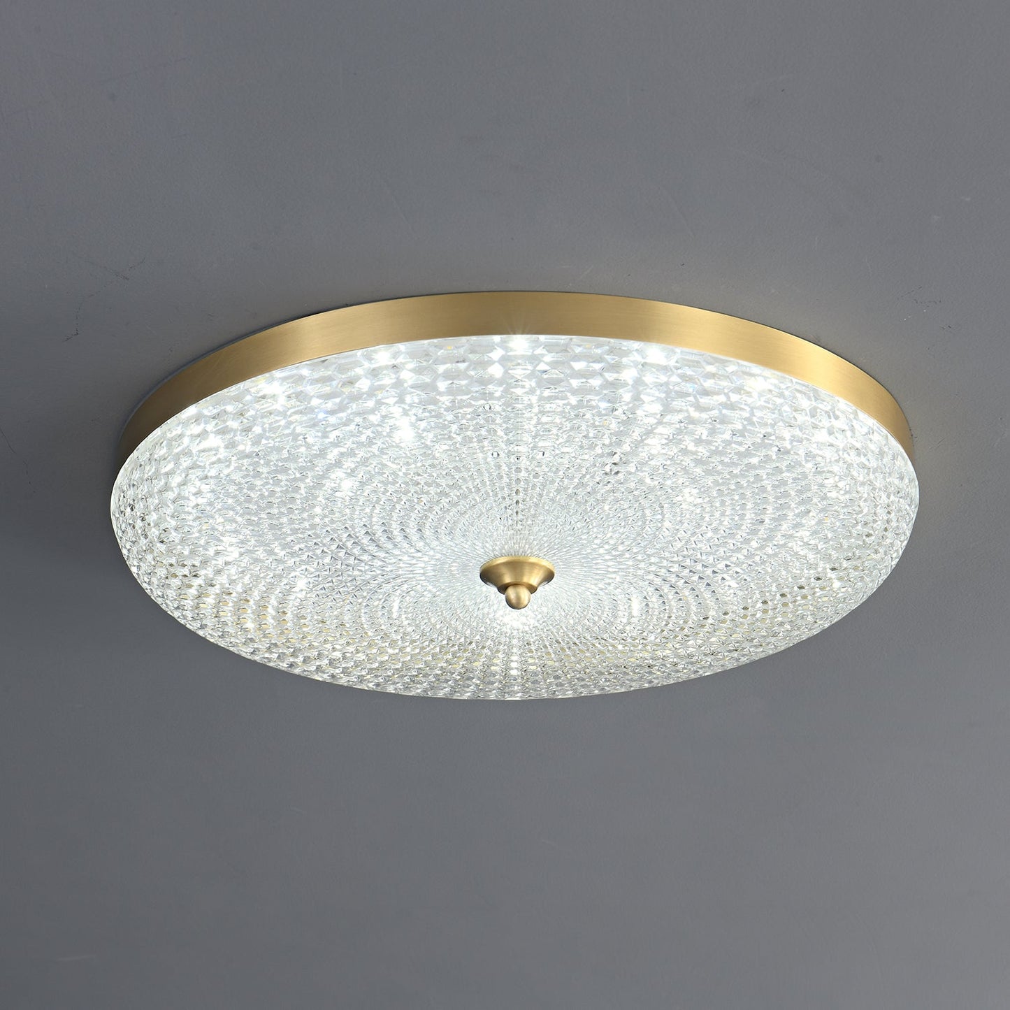 Orlena Glass Ceiling Lamp | Brass Frame & Acrylic Diffuser | Multiple Sizes