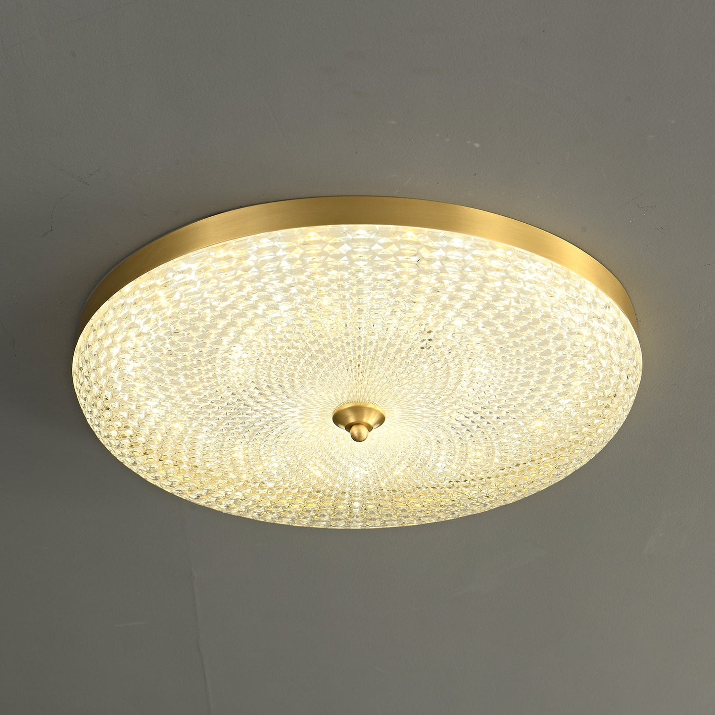 Orlena Glass Ceiling Lamp | Brass Frame & Acrylic Diffuser | Multiple Sizes