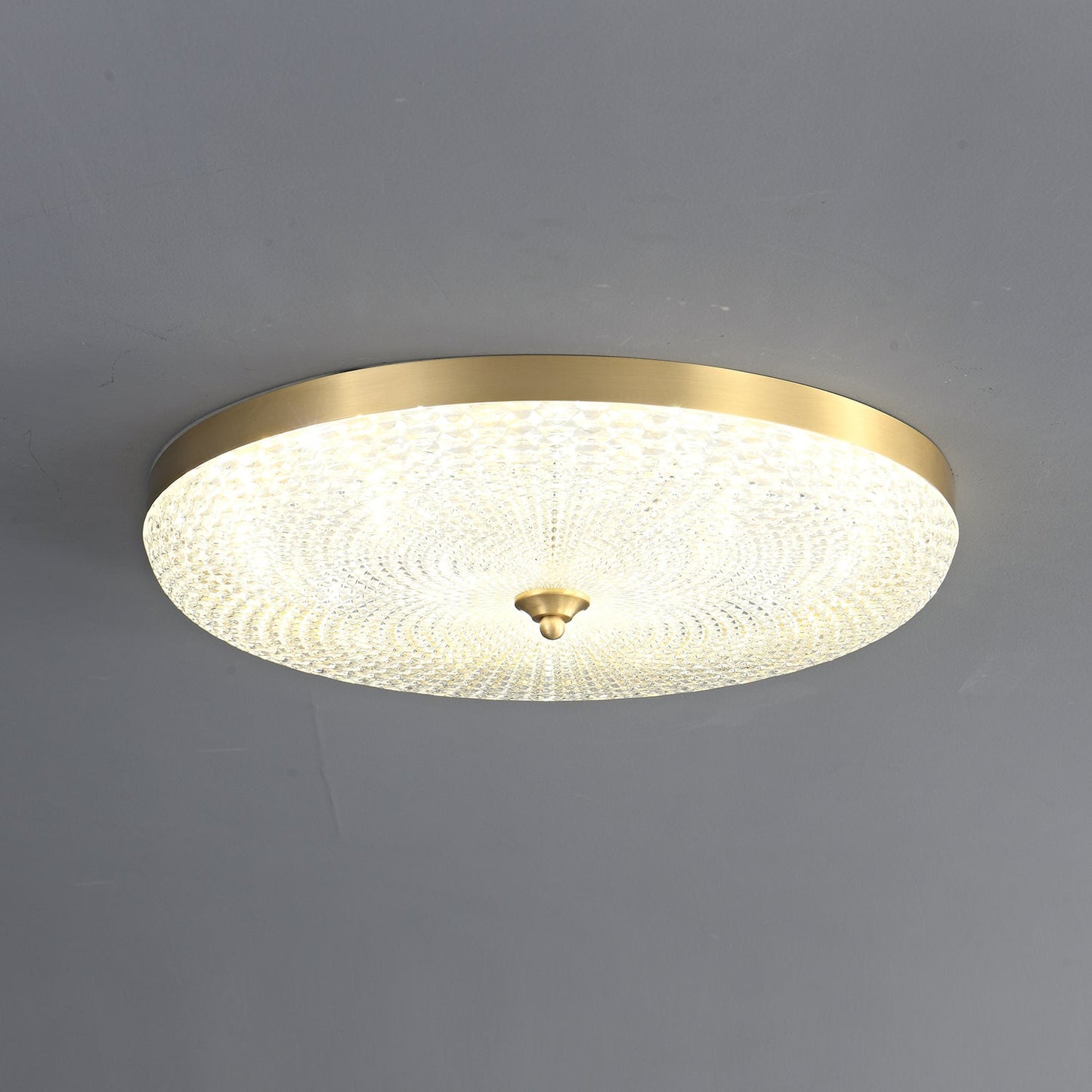 Orlena Glass Ceiling Lamp | Brass Frame & Acrylic Diffuser | Multiple Sizes