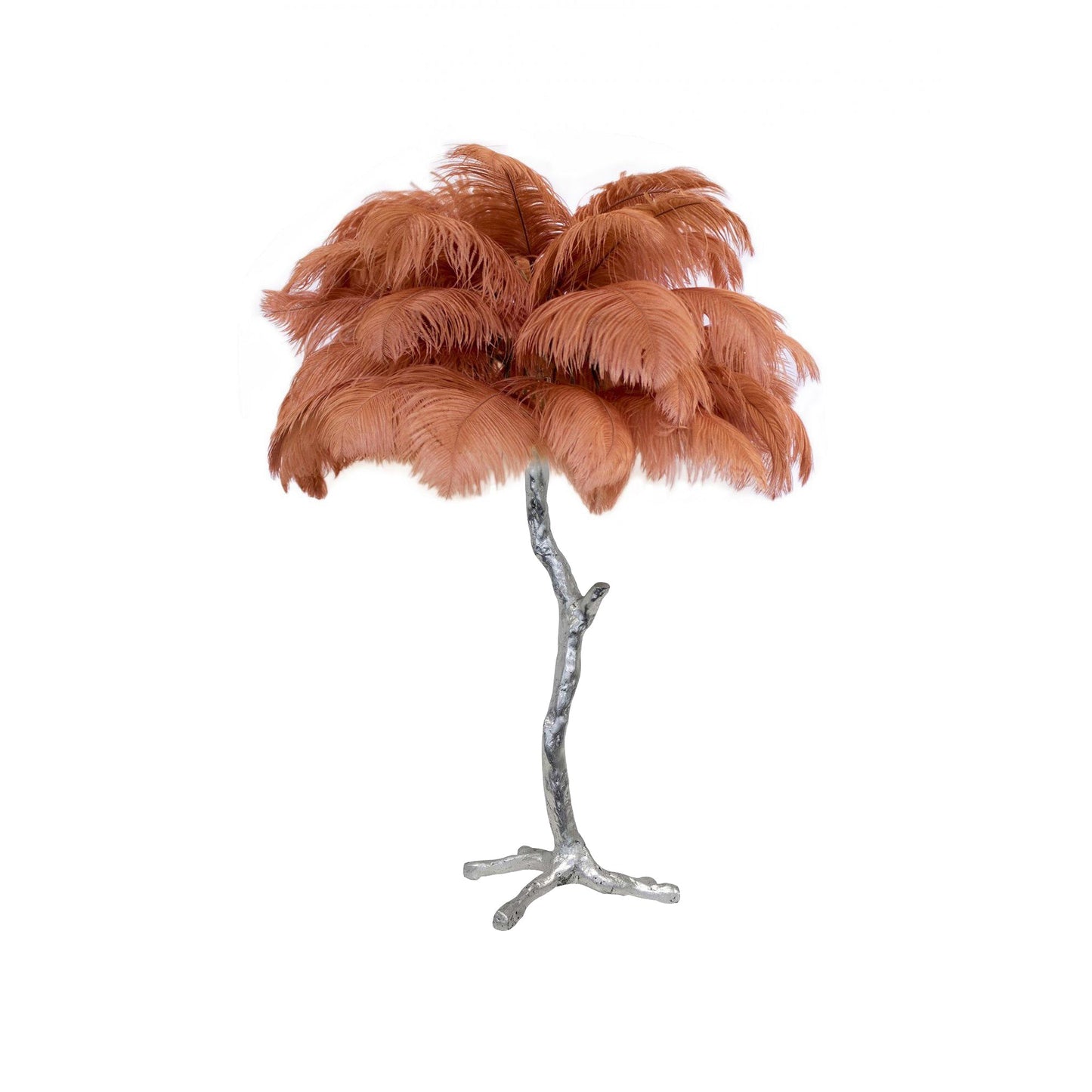 Ostrich Feather Table Lamp | Brass Base | 15 Color Options