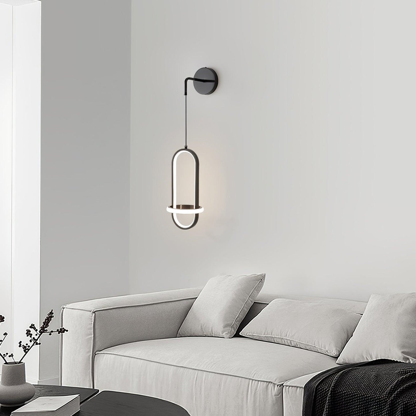 Oval Brass Wall Light | Integrated LED | Set of 2