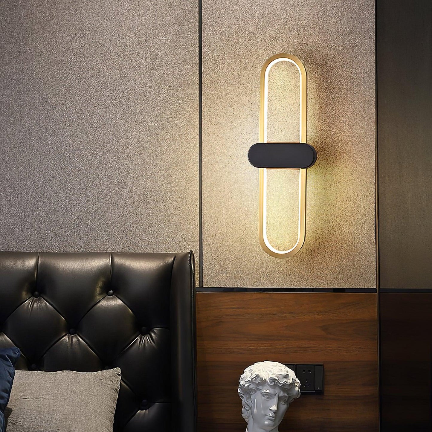 Oval LED Wall Lamp | Brass & Silicone | Set of 2