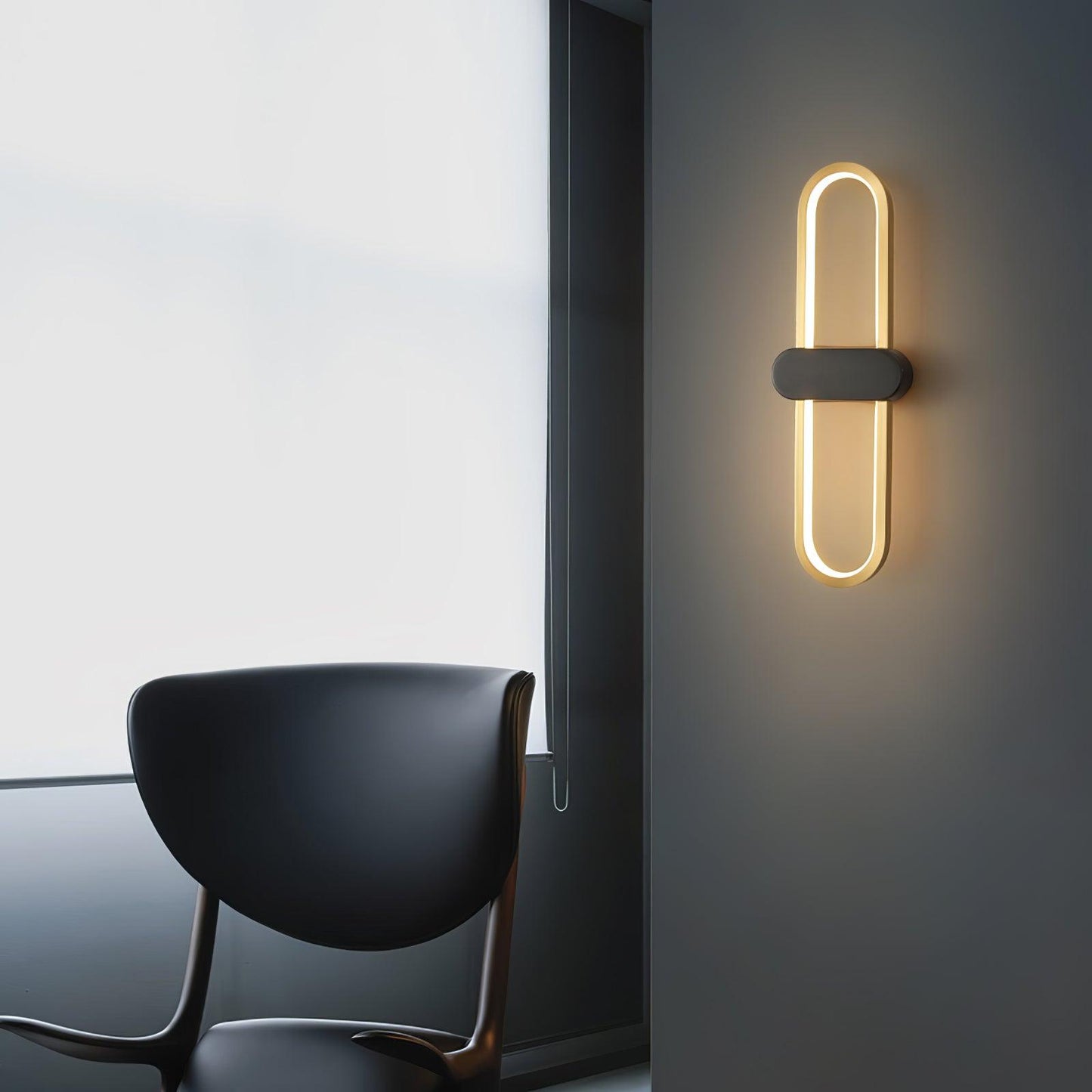 Oval LED Wall Lamp | Brass & Silicone | Set of 2