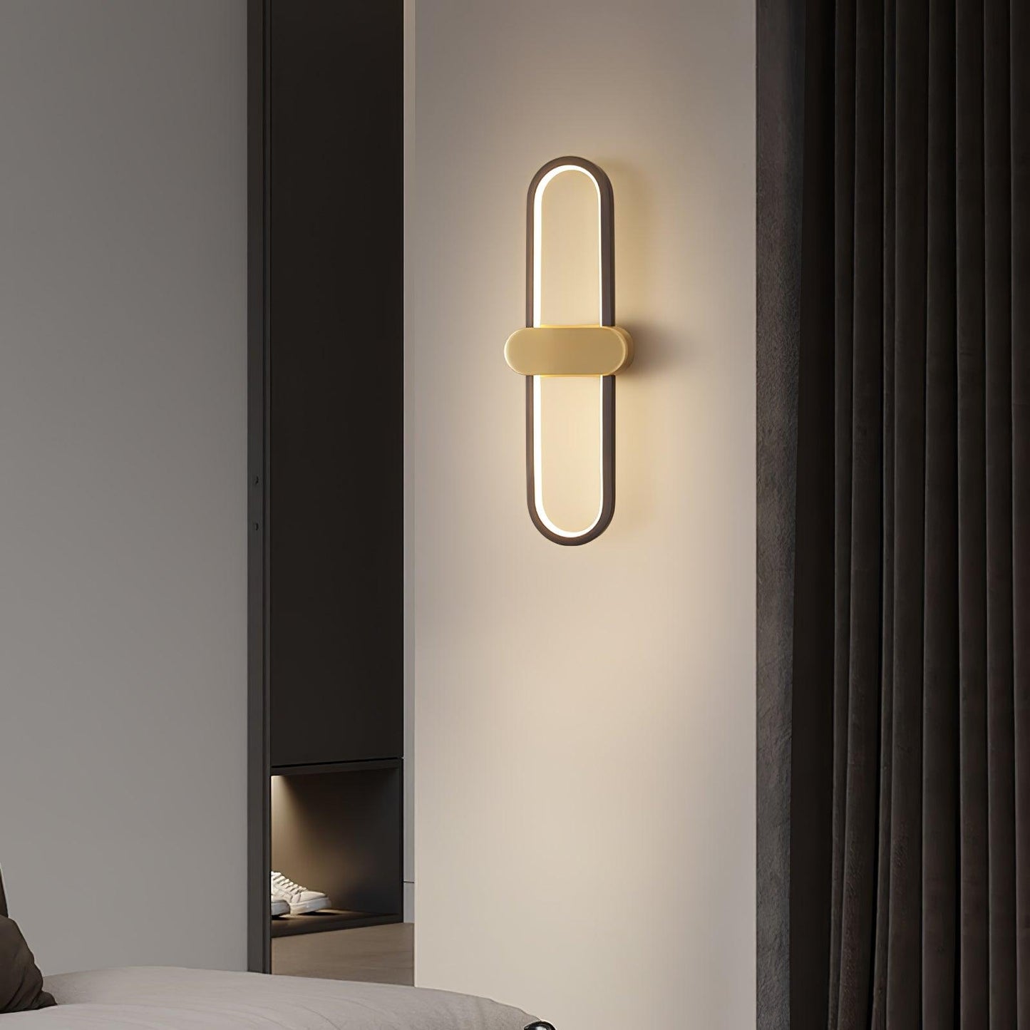 Oval LED Wall Lamp | Brass & Silicone | Set of 2