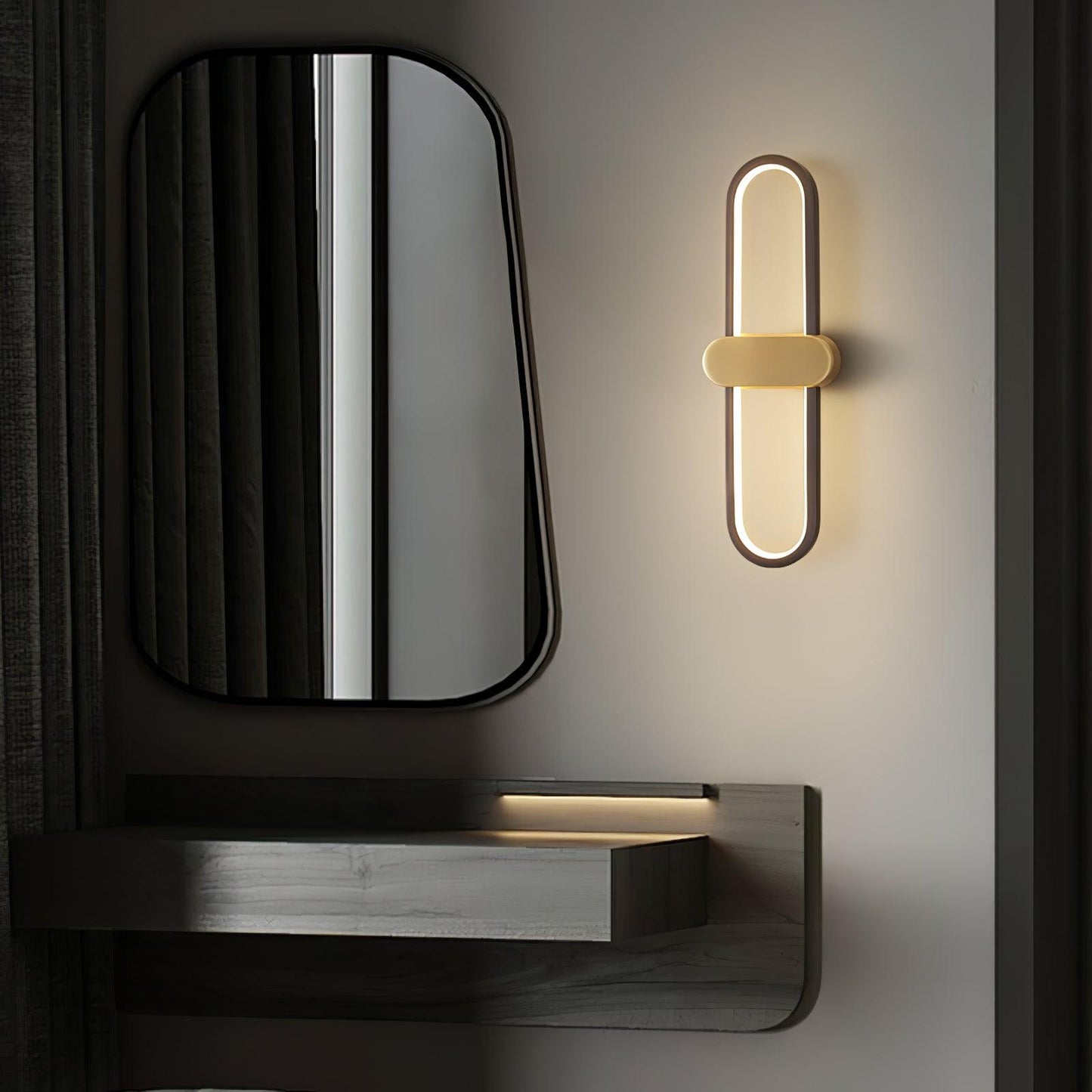 Oval LED Wall Lamp | Brass & Silicone | Set of 2