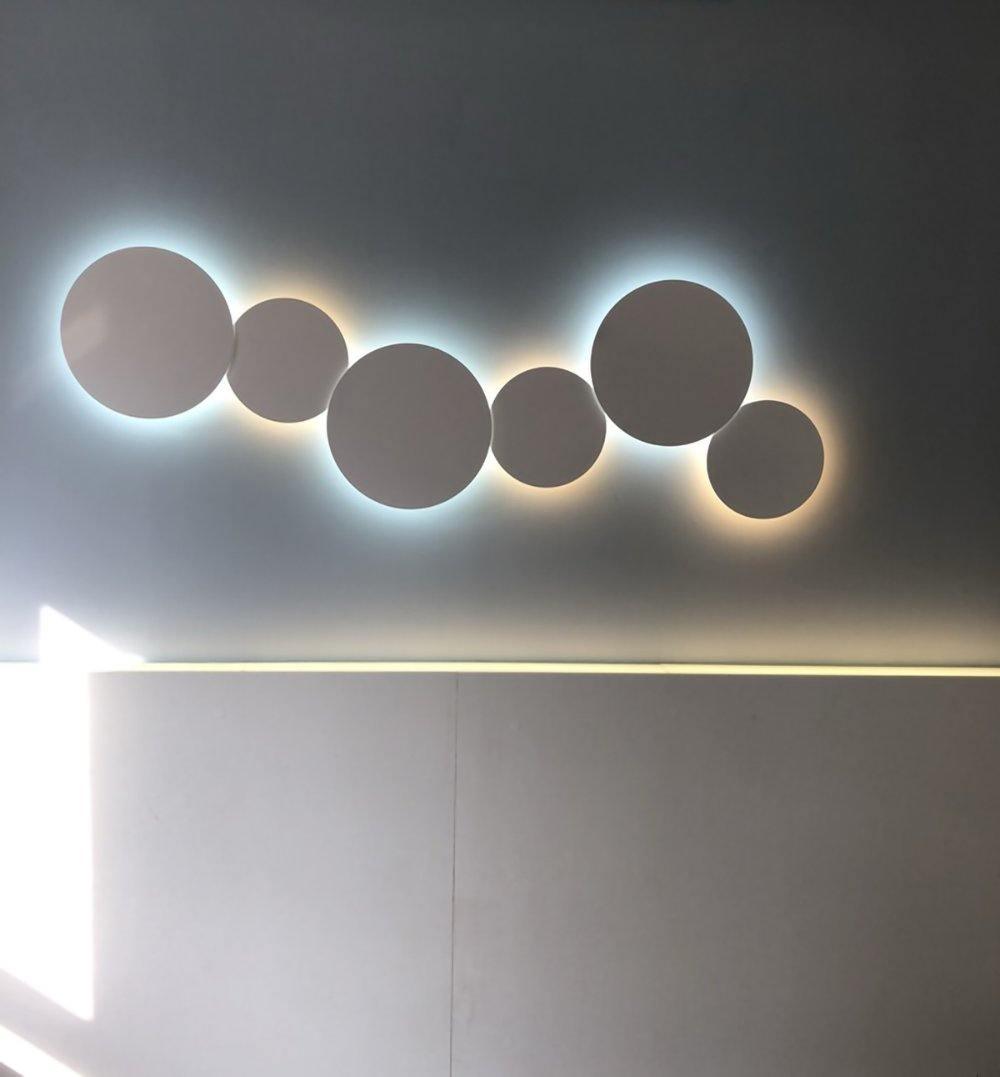 Geometric Disc Wall Lamp | Metal & Acrylic | Black or White