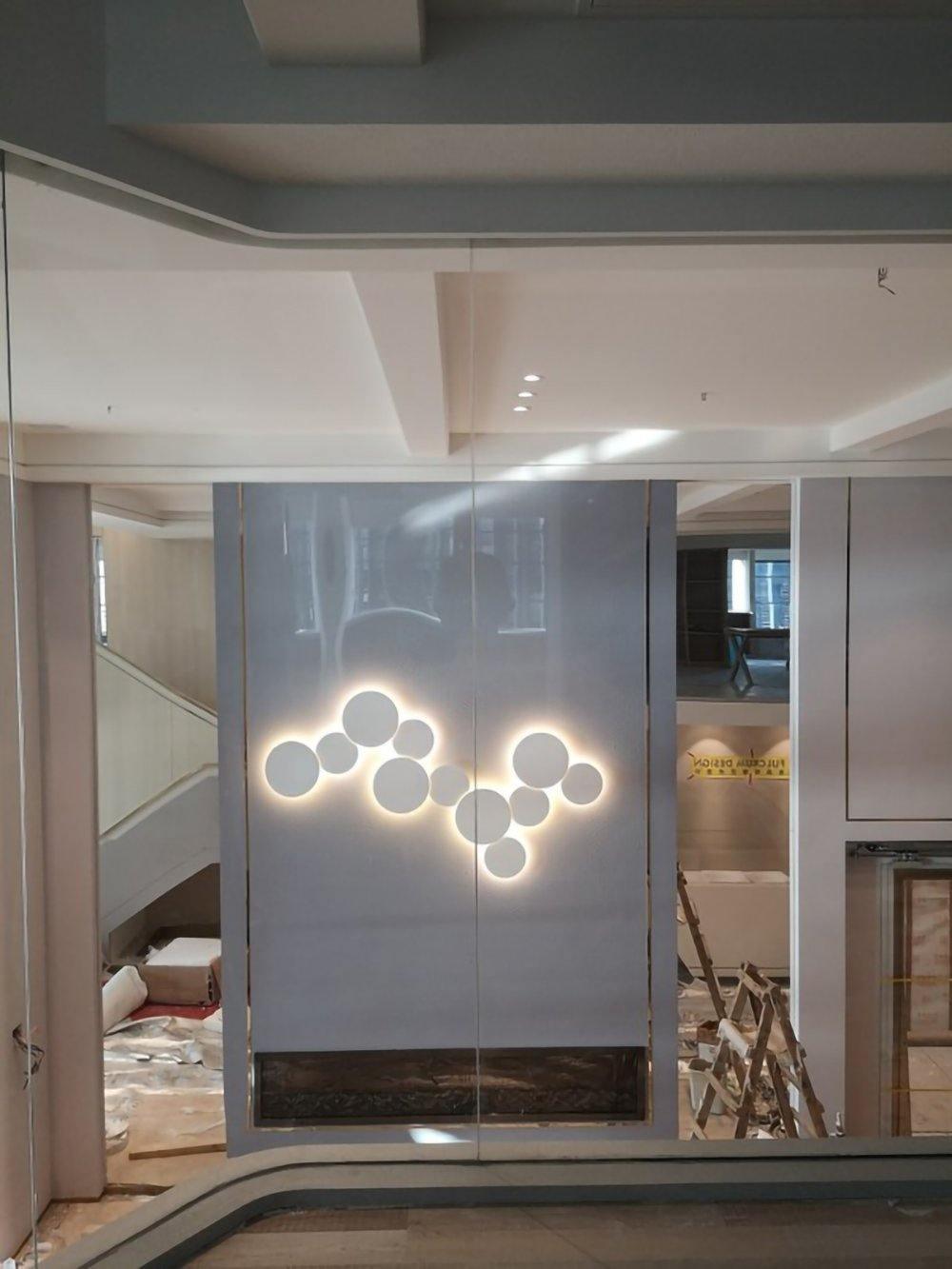 Geometric Disc Wall Lamp | Metal & Acrylic | Black or White