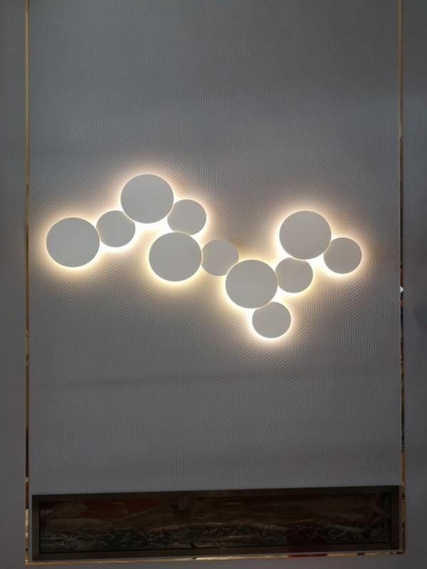 Geometric Disc Wall Lamp | Metal & Acrylic | Black or White
