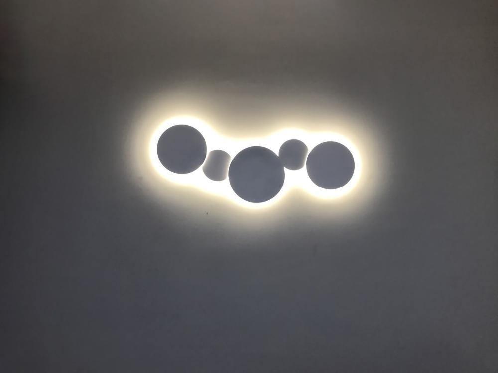 Geometric Disc Wall Lamp | Metal & Acrylic | Black or White