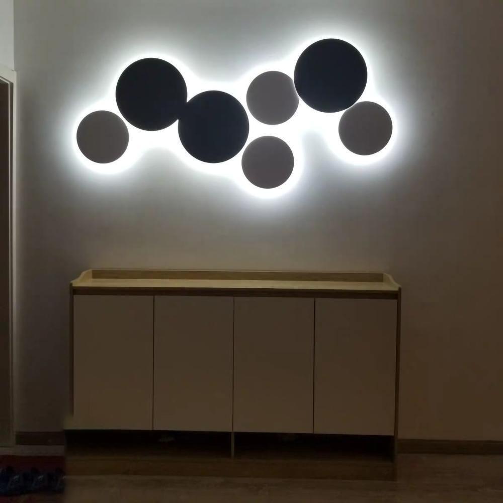 Geometric Disc Wall Lamp | Metal & Acrylic | Black or White