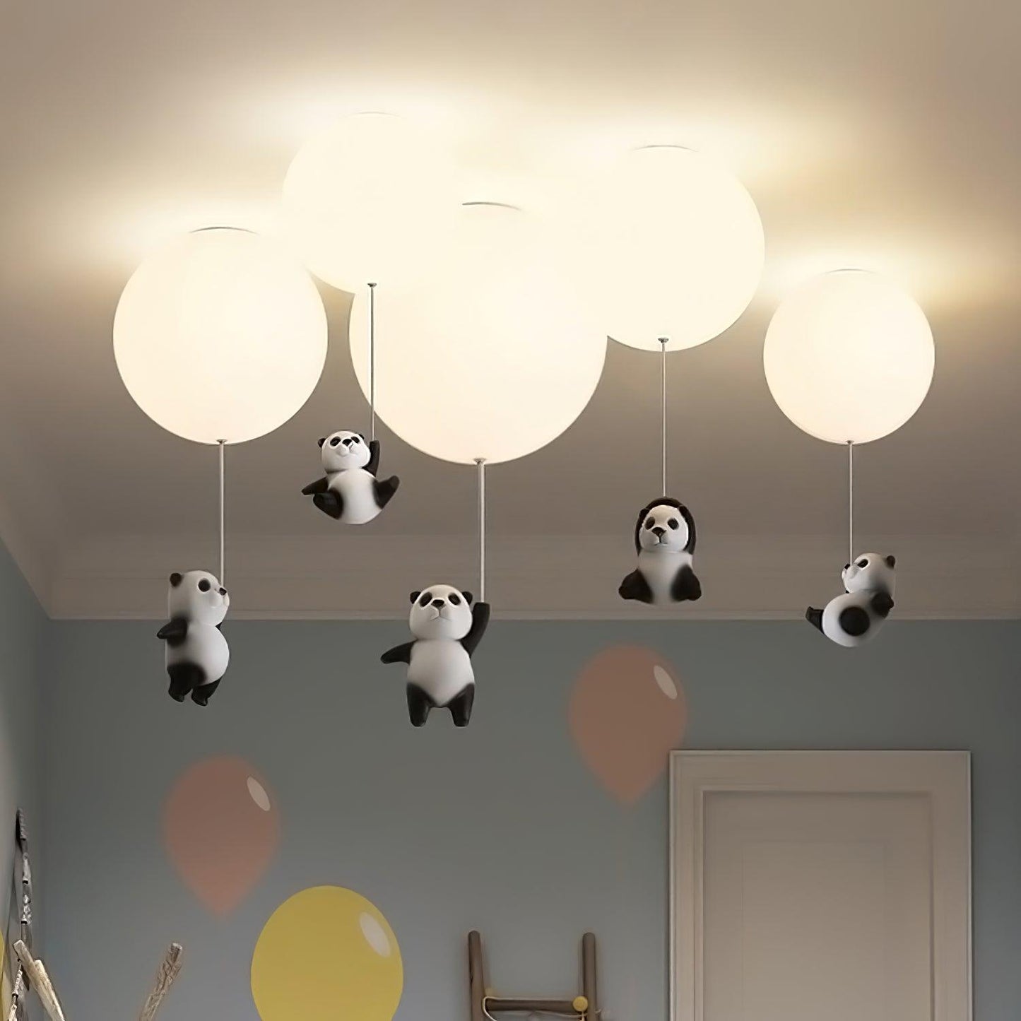 Panda Ceiling Lamp | Polyester & Glass | Available in Black or White