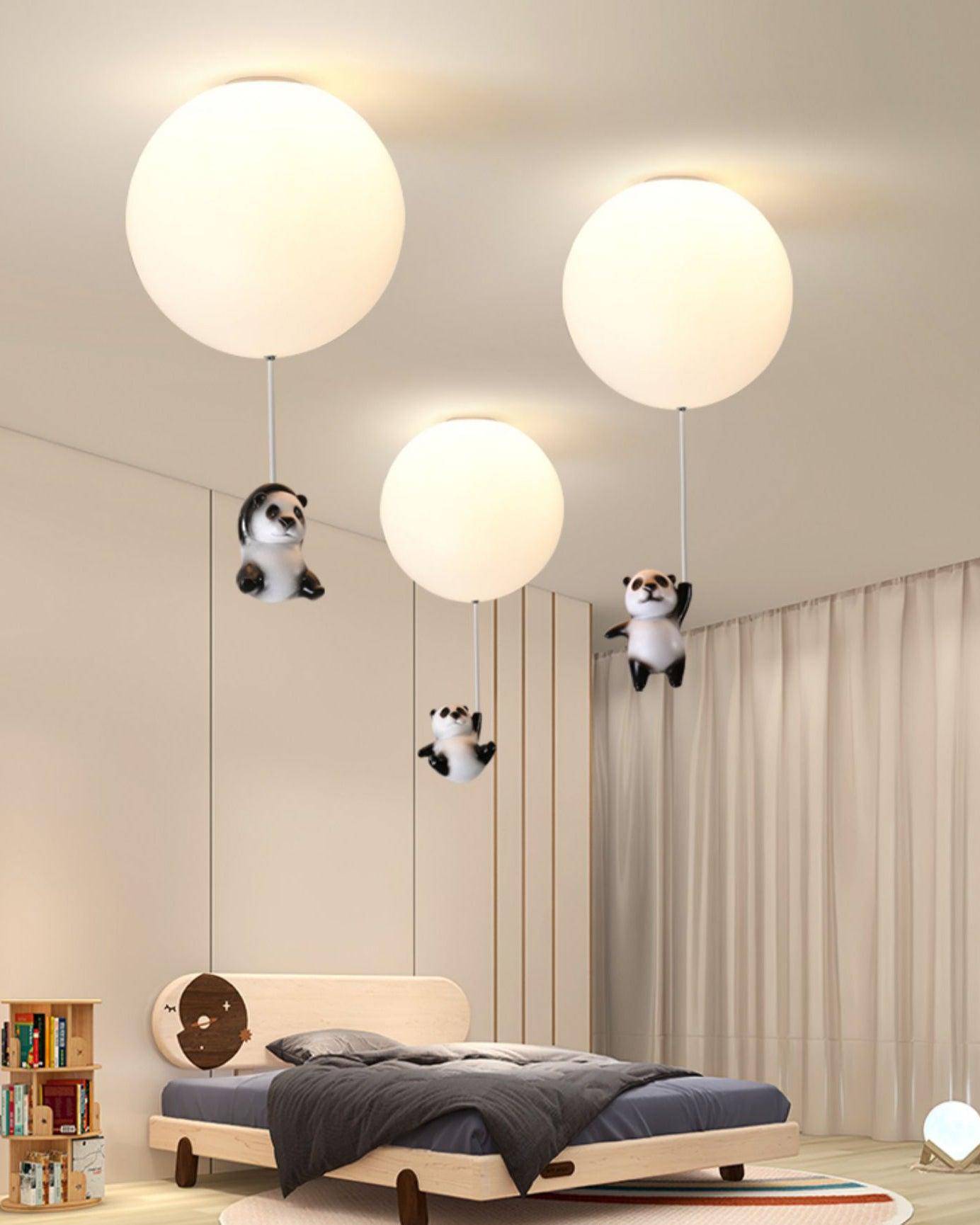 Panda Ceiling Lamp | Polyester & Glass | Available in Black or White