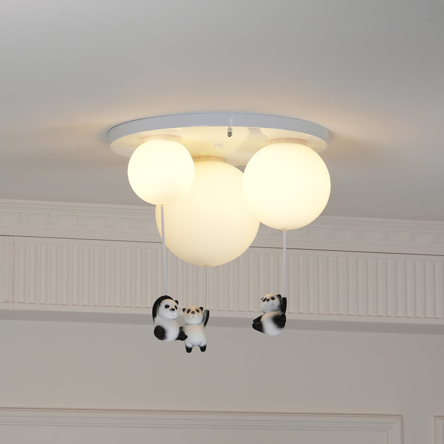 Panda Ceiling Lamp | Polyester & Glass | Available in Black or White