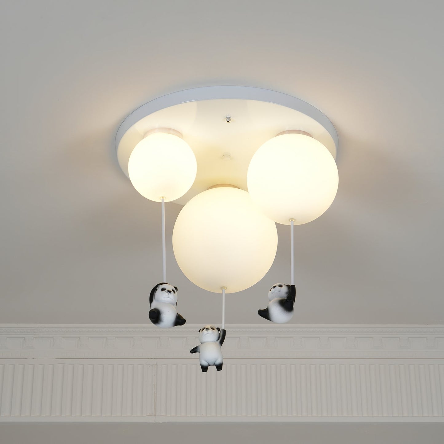 Panda Ceiling Lamp | Polyester & Glass | Available in Black or White