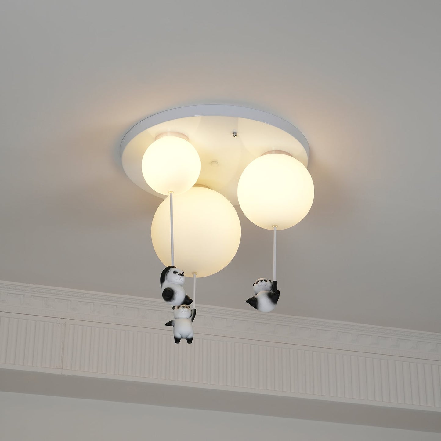Panda Ceiling Lamp | Polyester & Glass | Available in Black or White