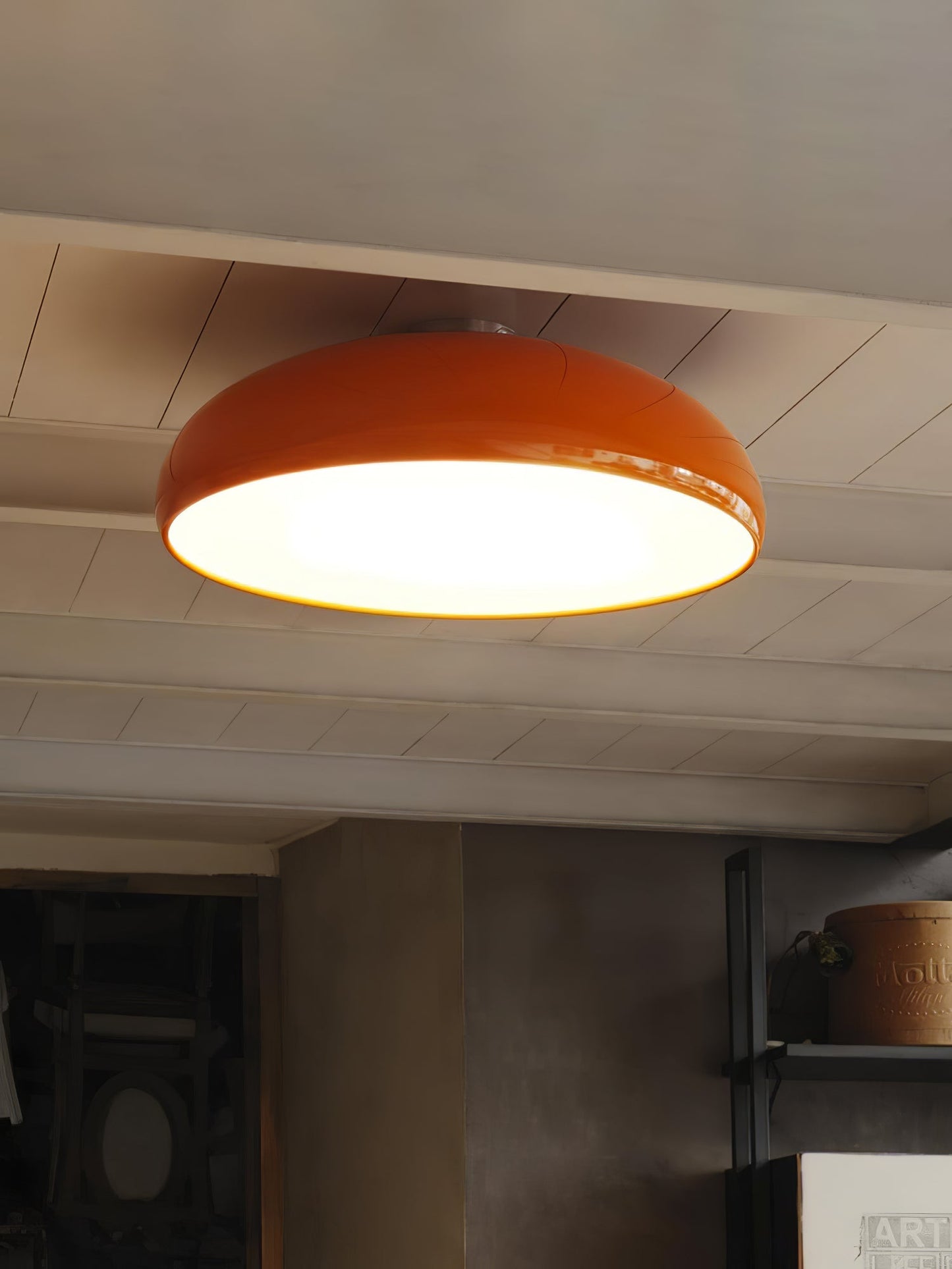 Pangen Ceiling Lamp | Glossy Aluminum & Velvety Polycarbonate | 60cm Diameter