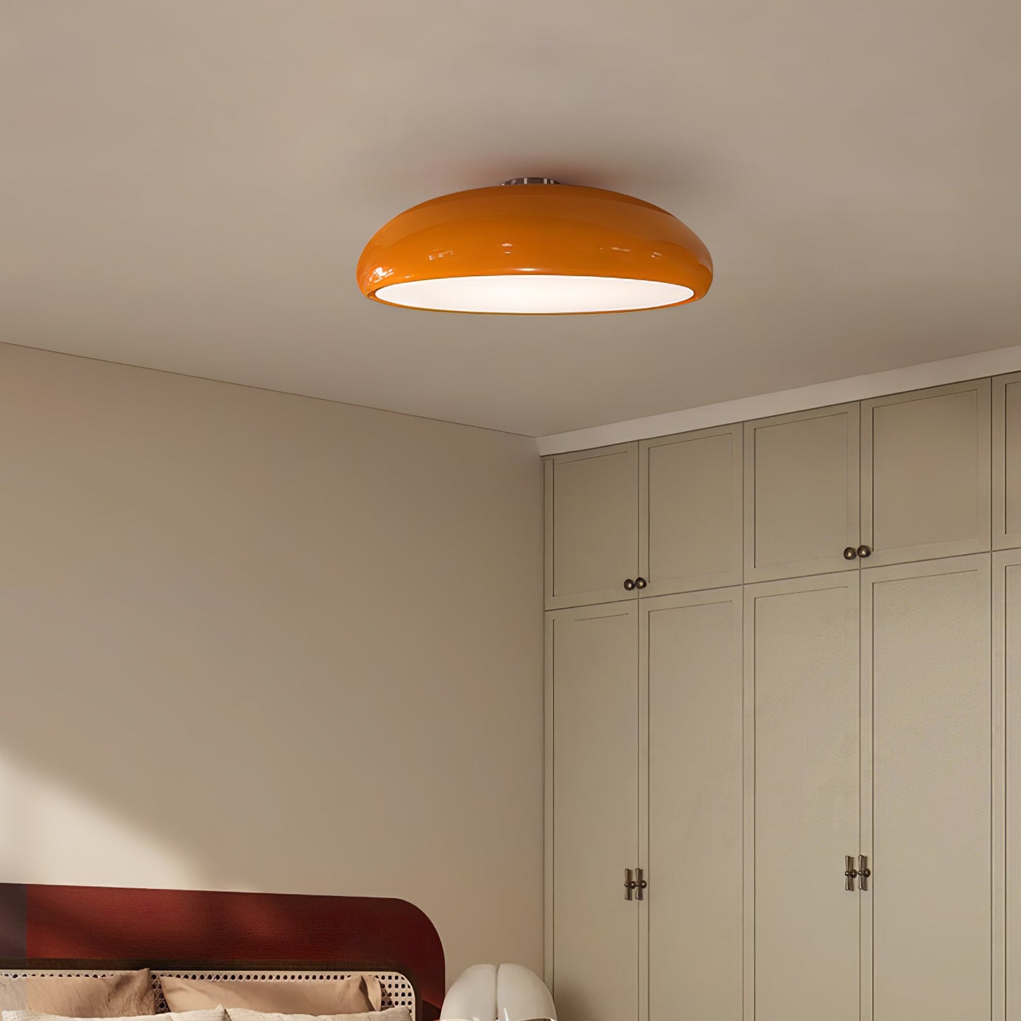 Pangen Ceiling Lamp | Glossy Aluminum & Velvety Polycarbonate | 60cm Diameter
