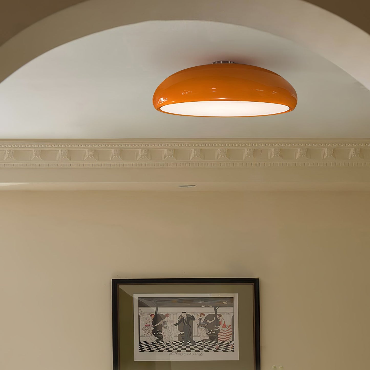 Pangen Ceiling Lamp | Glossy Aluminum & Velvety Polycarbonate | 60cm Diameter