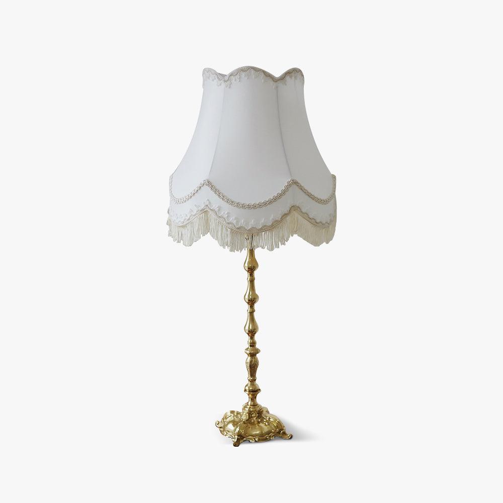 Pantalla Table Lamp | Brass & Fabric | White Shade