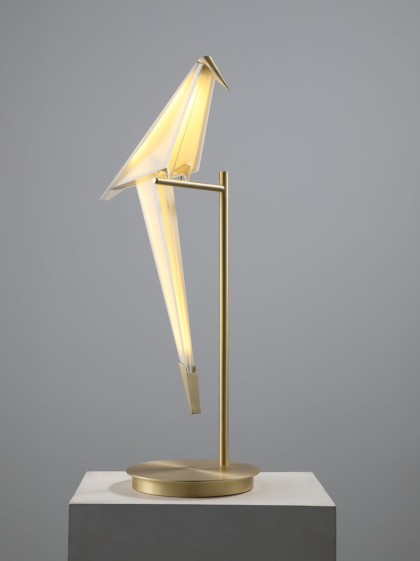 Paper Crane Bird Table Lamp | Integrated LED | Gold & White