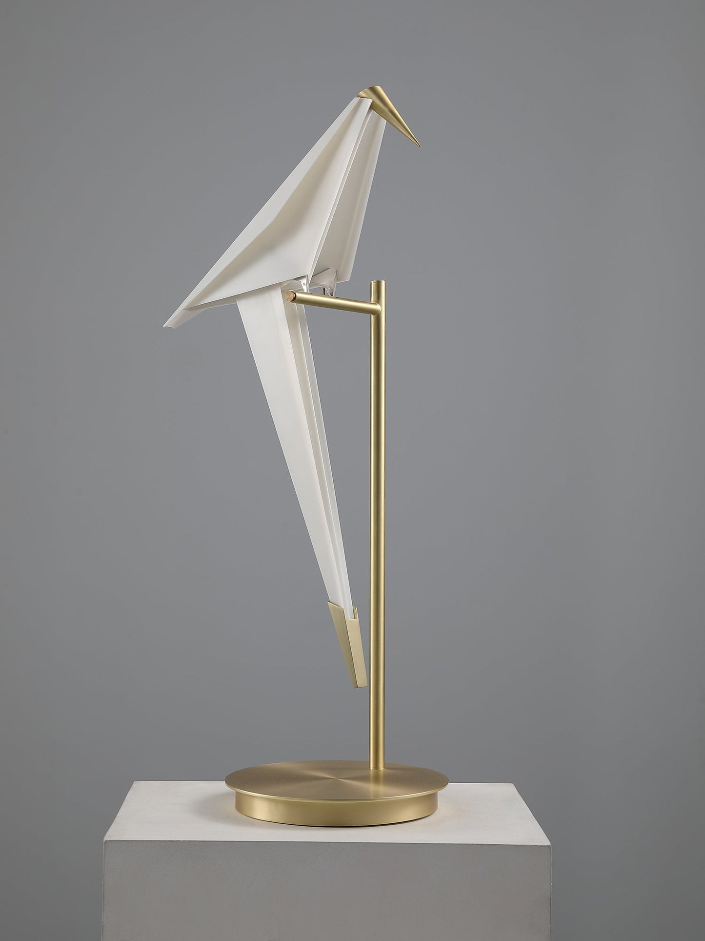 Paper Crane Bird Table Lamp | Integrated LED | Gold & White