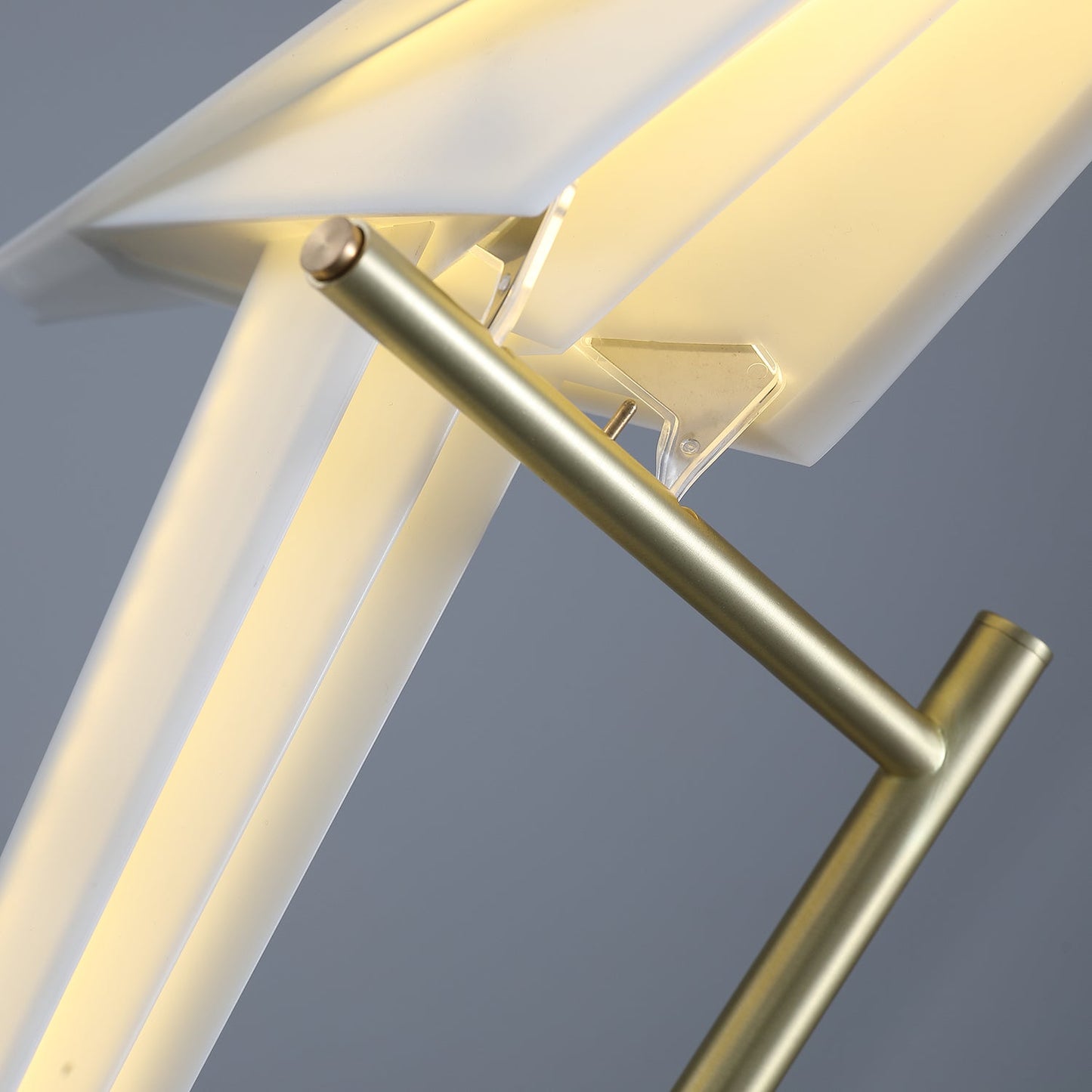 Paper Crane Bird Table Lamp | Integrated LED | Gold & White