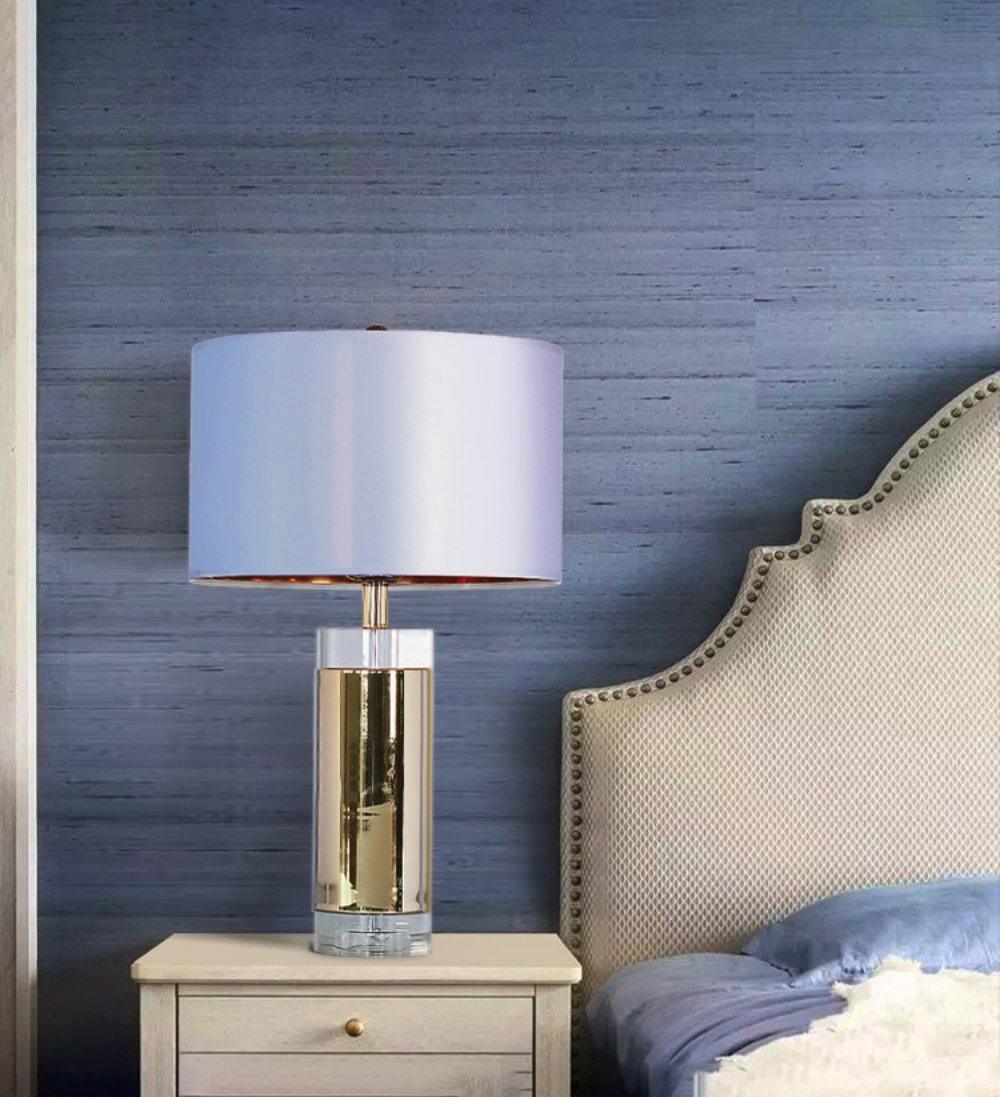 Parker Table Lamp | Metal & Linen | Gold Finish with White Shade