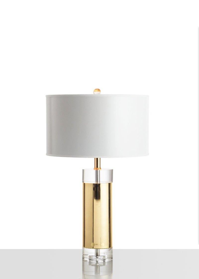 Parker Table Lamp | Metal & Linen | Gold Finish with White Shade