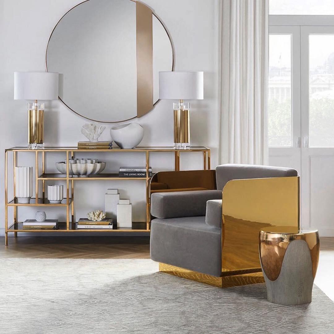 Parker Table Lamp | Metal & Linen | Gold Finish with White Shade