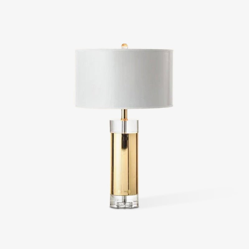 Parker Table Lamp | Metal & Linen | Gold Finish with White Shade