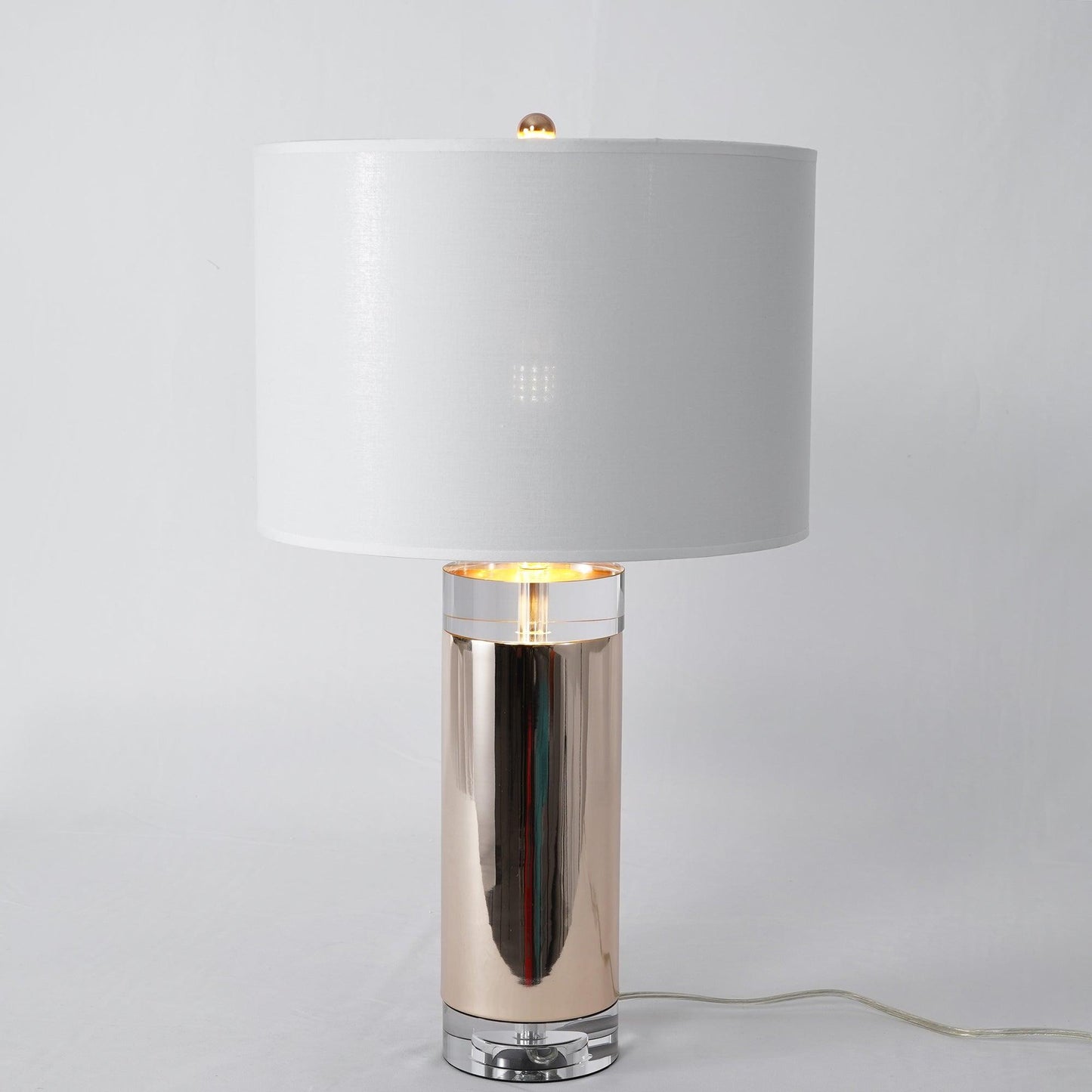 Parker Table Lamp | Metal & Linen | Gold Finish with White Shade