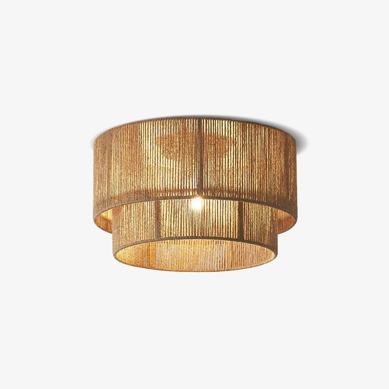 Patric Ceiling Light | Woven Hemp Rope | Brown | 3 Bulb Capacity