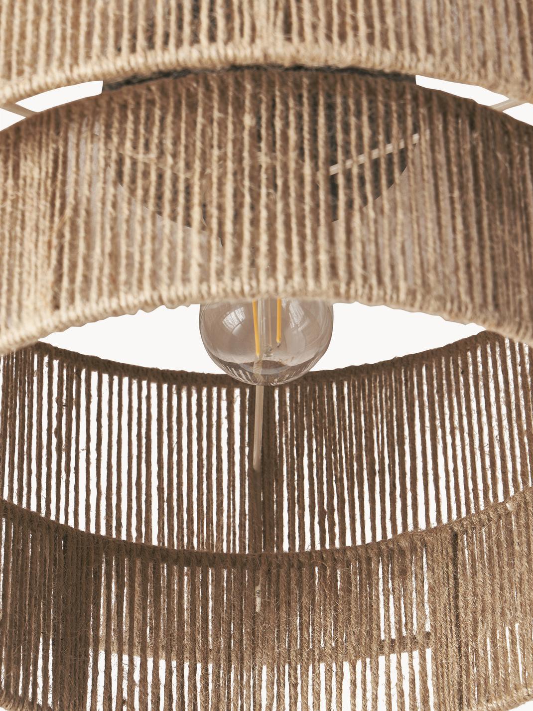 Patric Ceiling Light | Woven Hemp Rope | Brown | 3 Bulb Capacity