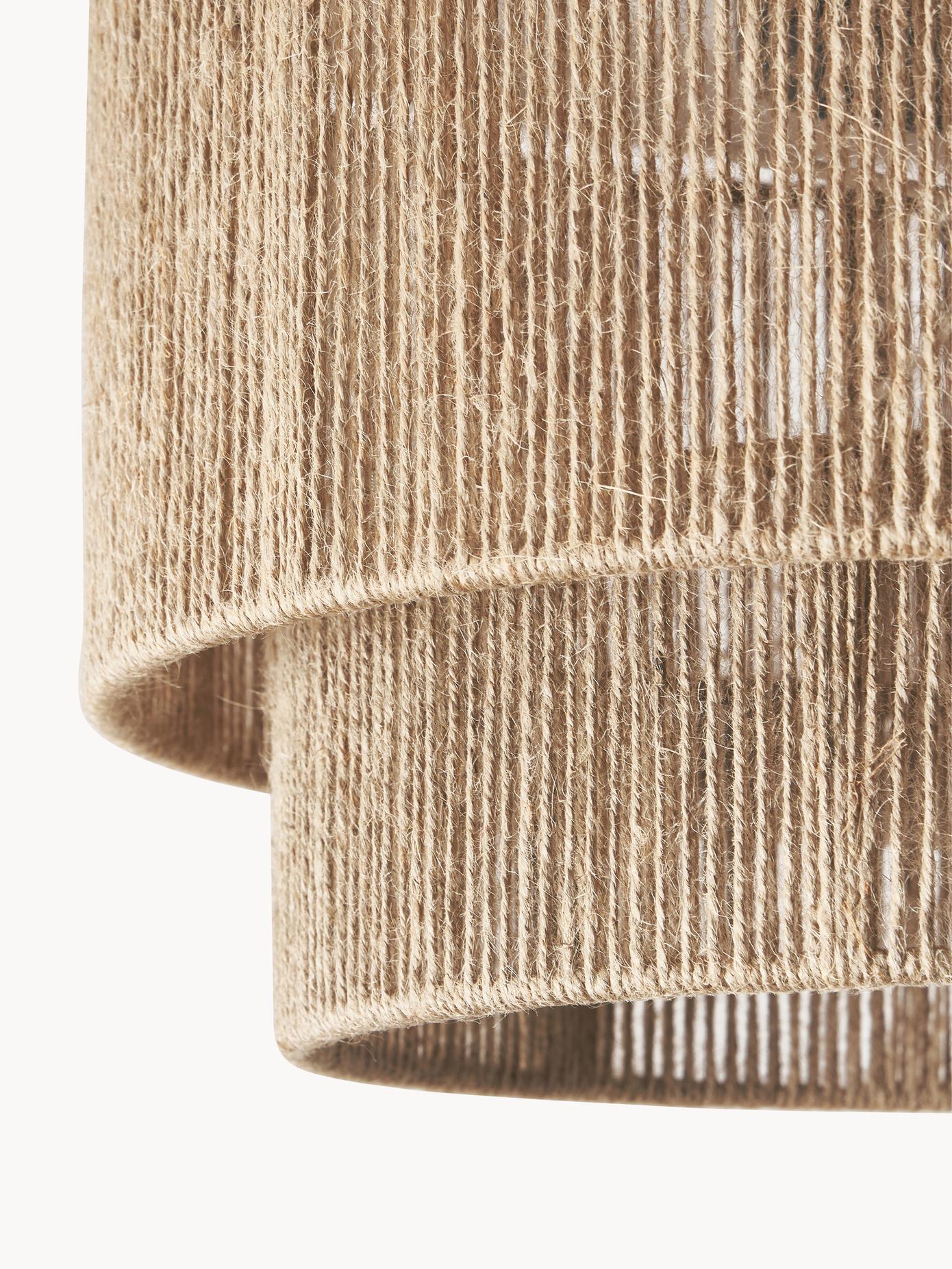 Patric Ceiling Light | Woven Hemp Rope | Brown | 3 Bulb Capacity