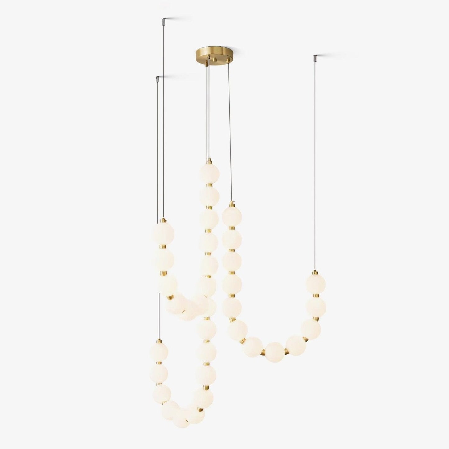 Pearl Necklace Chandelier | Brass & Acrylic | Adjustable Length