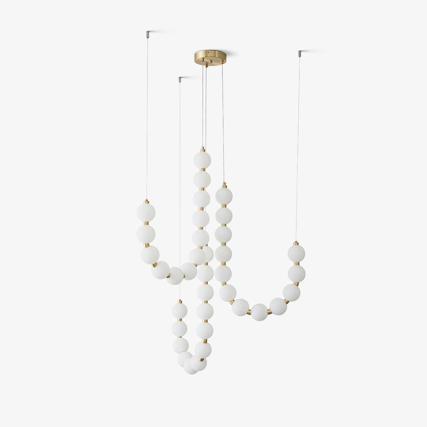 Pearl Necklace Chandelier | Brass & Acrylic | Adjustable Length
